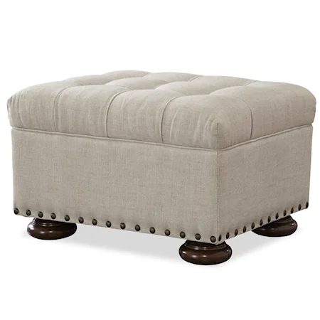 Traditional Ottoman with Stacked Bun Feet